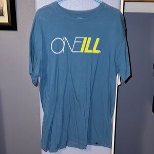 O'Neill Men's Short Sleeve Tee in Blue with Yellow Logo